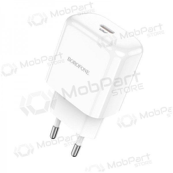 Laddare Borofone BN3 Type-C QC 3.0, PD 2.0 20W (vit)