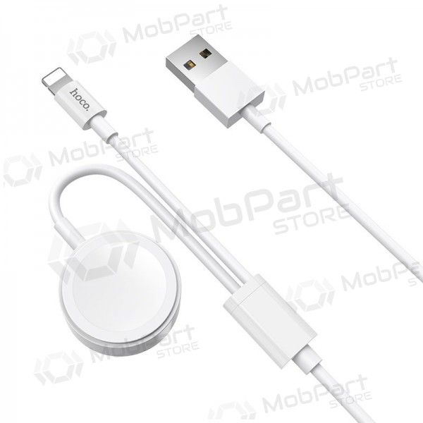 USB kabel HOCO U69 lightning 1.0m (with iWatch wireless charger) (vit)