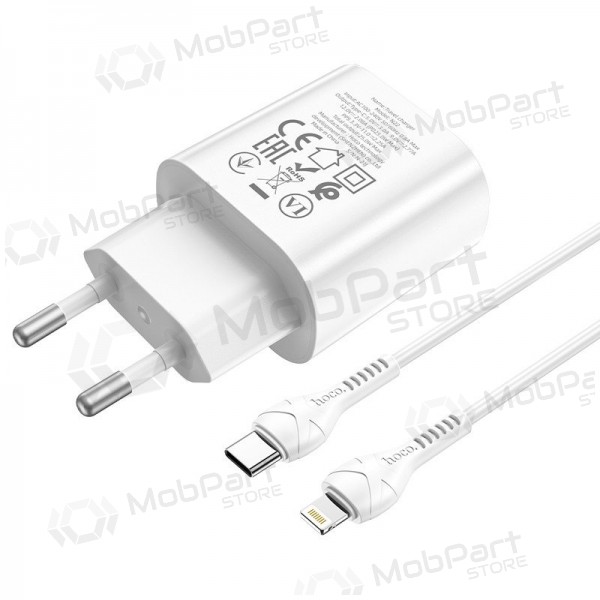 Telefonladdare Hoco N22 25 W USB-C med Lightning-kabel 1 m vit