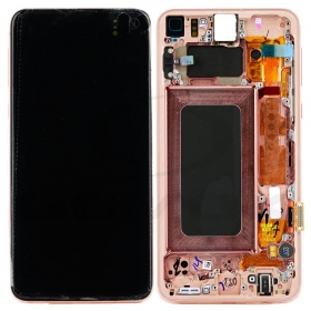 Samsung Galaxy Galaxy S10e skärm (rosa) (med ram) (original)