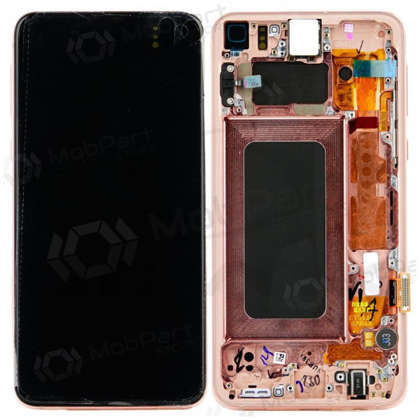 Samsung Galaxy Galaxy S10e skärm (rosa) (med ram) (original)