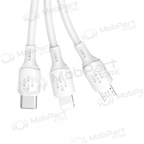 USB-kabel Dudao L8A-3in1 USB-A till USB-C / Micro USB / Lightning 1.2 m 6A