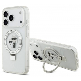 Apple iPhone 17 Pro Max fodral - Karl Lagerfeld Ringstand Karl and Choupette MagSafe (transparent)