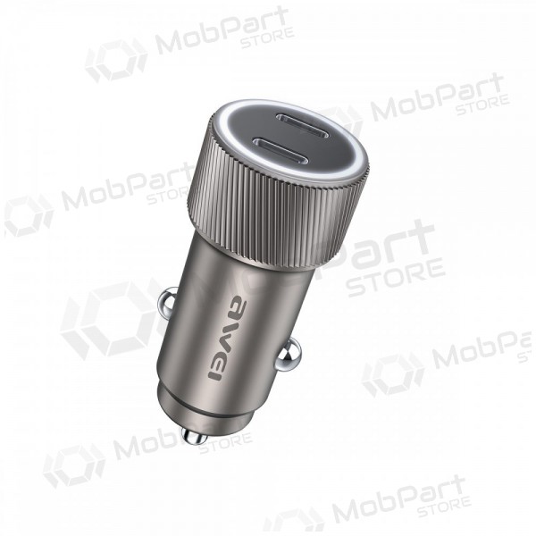 Billaddare Awei C-858 33W 2xUSB-C svart