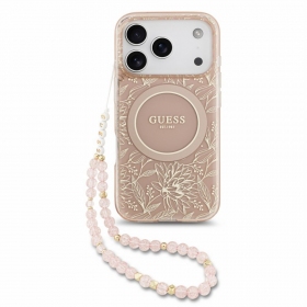 Apple iPhone 18 Pro fodral - Guess IML Flowers Allover Strap MagSafe
