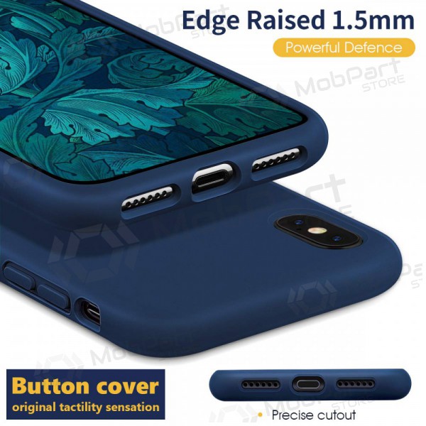 Apple iPhone 12 fodral - Liquid Silicone - 1.5mm (mörkblå)