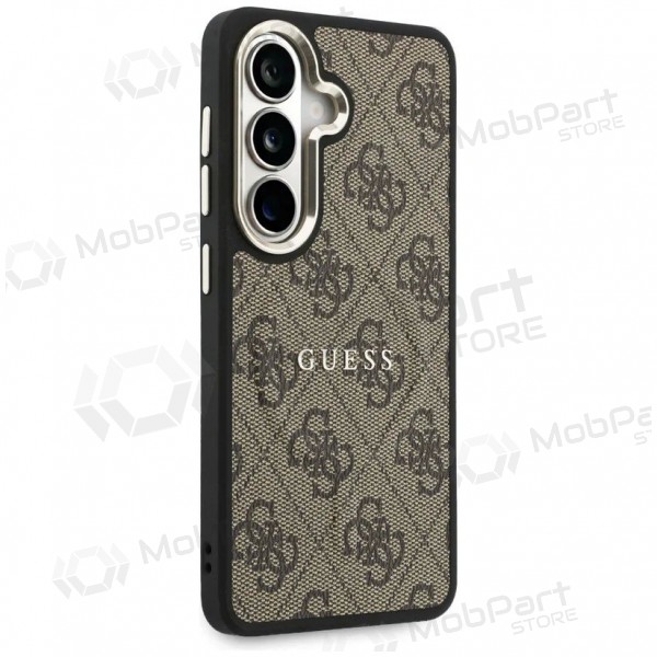 Samsung Galaxy S26 fodral - Guess PU Leather 4G Gold Frame Magnetic (brun)
