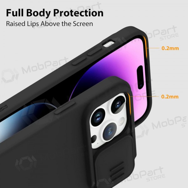 Apple iPhone 15 Pro Max mobilskal „Nillkin Silicone“ (svart)