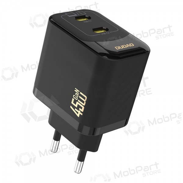 Telefonladdare Dudao A28P 45 W GaN 2x USB-C svart