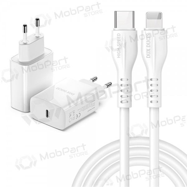 Laddare Dux Ducis C60-PD 20W + Type-C-Lightning (vit)