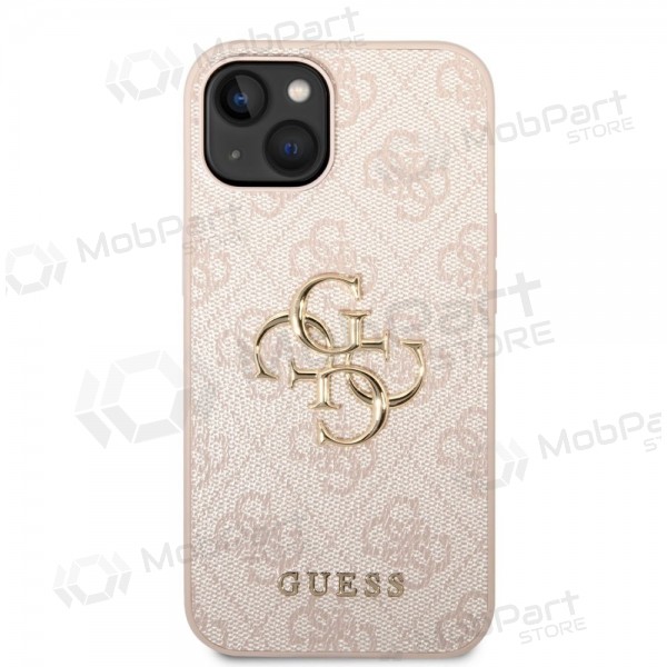 Apple iPhone 14 fodral - Guess PU 4G Metal Logo (rosa)