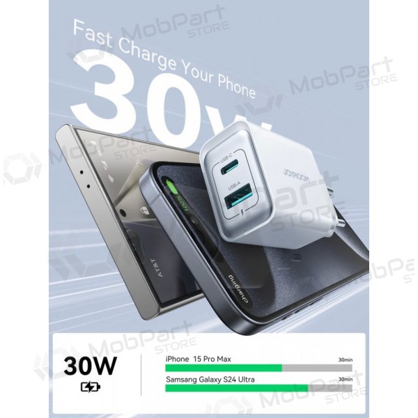 Laddare Joyroom JR-TCF15 USB-C/USB-A 30W vit