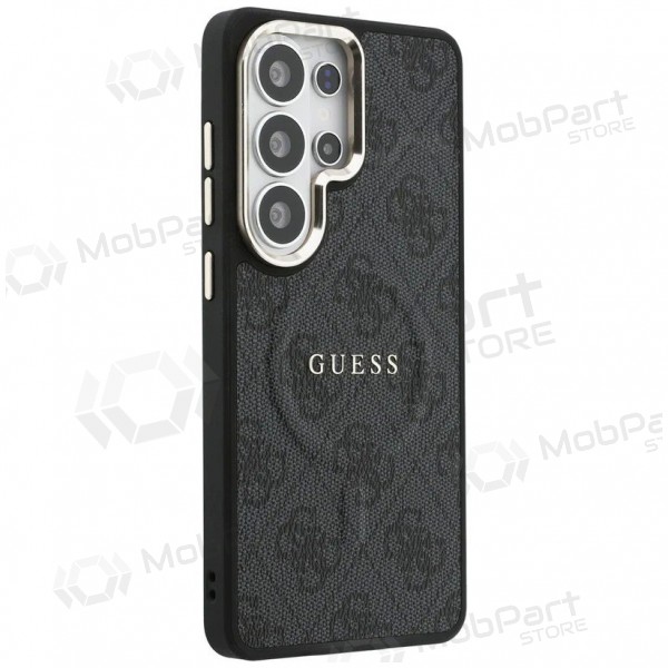 Samsung Galaxy S26 Ultra fodral - Guess PU Leather 4G Gold Frame Magnetic (svart)