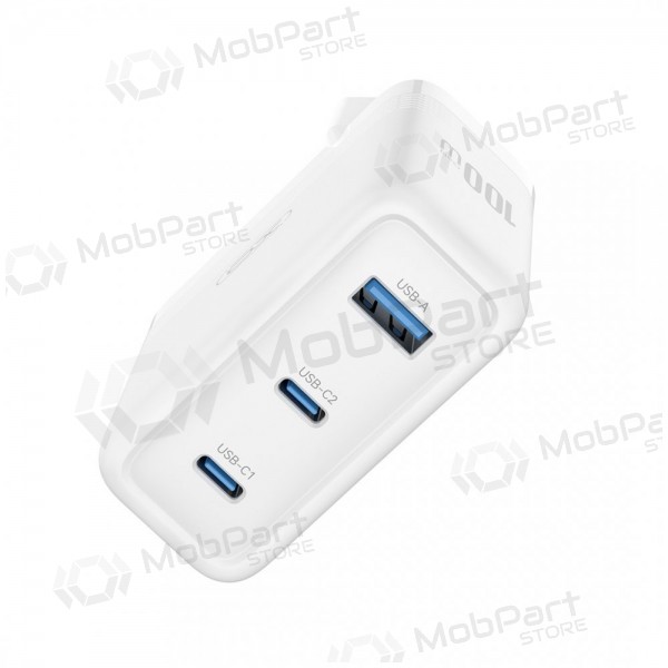 Telefonladdare XO CE35 100 W 2x USB-C + USB-A vit