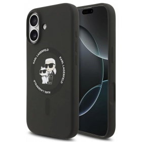 Apple iPhone 17 fodral - Karl Lagerfeld Liquid Silicone Karl and Choupette MagSafe