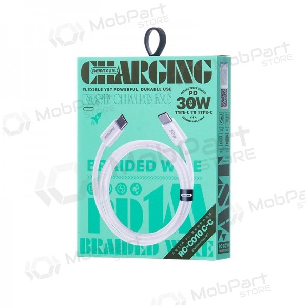 USB kabel Remax RC-C010 USB-C to USB-C 30W 1.0m vit