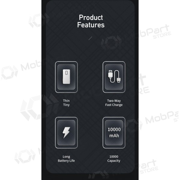 Powerbank Power Bank Awei P5K 5V/2.1A 10000mAh svart