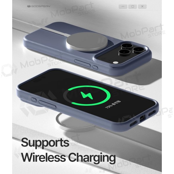 Mobilskal / fodral Mercury Pure Magsafe Silicon Case Apple iPhone 17 levandos grå