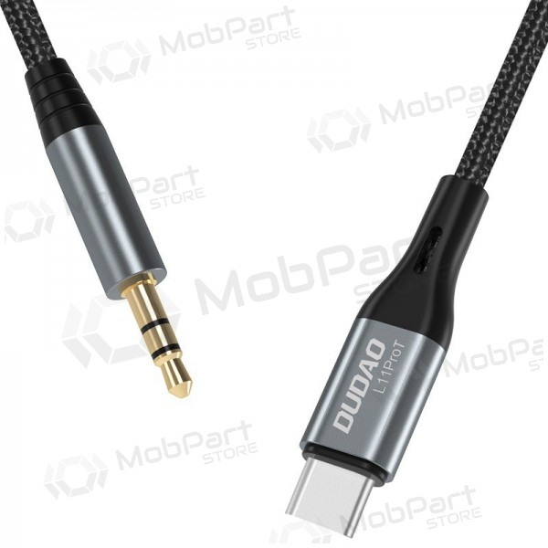 Ljudkabel Dudao L11ProT USB-C till 3.5 mm 1 m svart