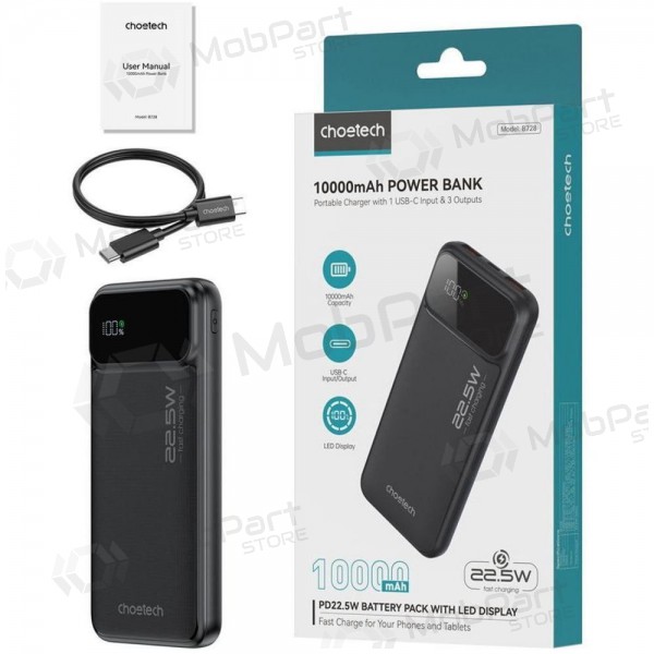 Powerbank Power Bank Choetech B728 22.5W 10000mAh svart