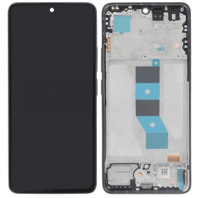 Ekranas Xiaomi Redmi Note 14 5Gmed lietimui jautriu stikliuku och rėmeliu Black OLED