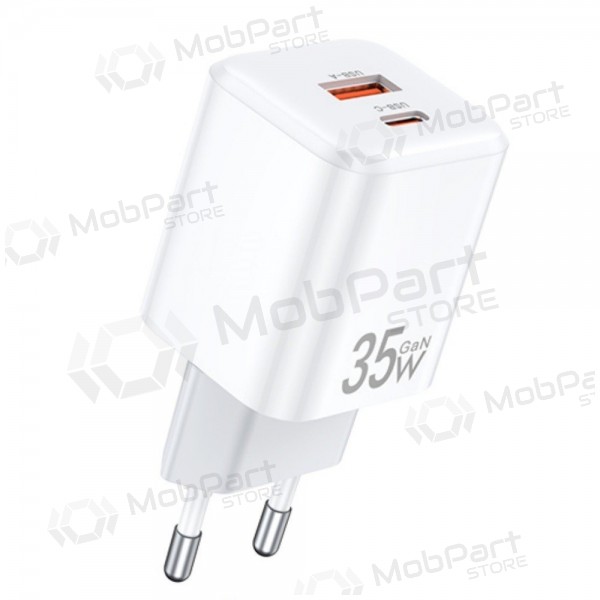 Laddare Awei PD66-EU GaN 35W USB-A/USB-C vit