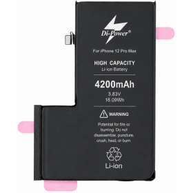 Akumuliatorius "Di-Power" (ökad volym) avsedd iPhone 12 Pro Max 4200mAh