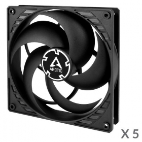 ARCTIC P14 korpuso ventiliatoriai, 3-pin, 140mm, juodi, 5 st.