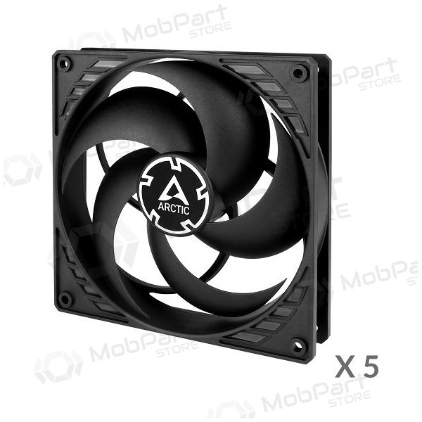 ARCTIC P14 korpuso ventiliatoriai, 3-pin, 140mm, juodi, 5 st.