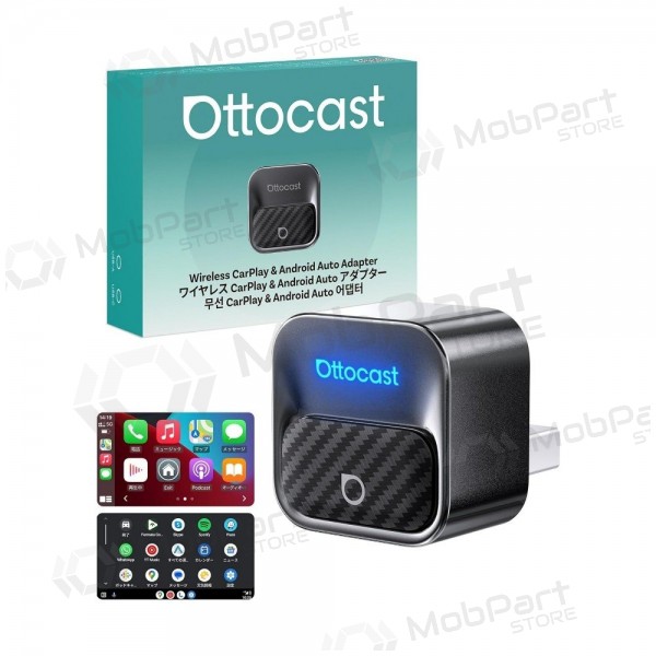 CarPlay-adapter Ottocast Mini Core trådlös Android Auto svart