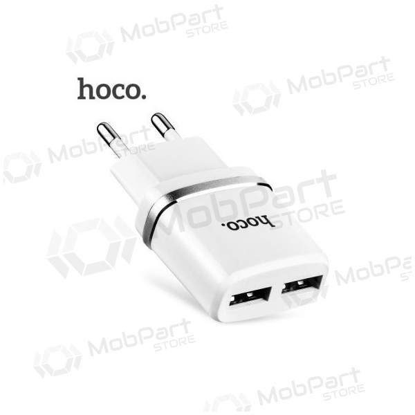 Laddare HOCO C12 Smart Dual USB (5V 2.4A) (vit)