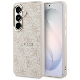 Samsung Galaxy S26 fodral - Guess PU Leather 4G Gold Frame Magnetic (brun)