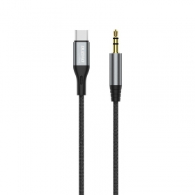 Ljudkabel Dudao L11ProT USB-C till 3.5 mm 1 m svart