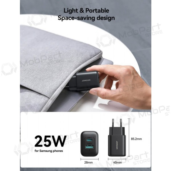 Laddare Joyroom JR-TCF13 USB-C/USB-A 25W svart