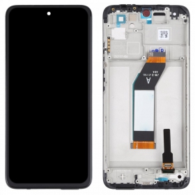 Xiaomi Redmi 10 2021 skärm (svart) (med ram) (service pack) (original)