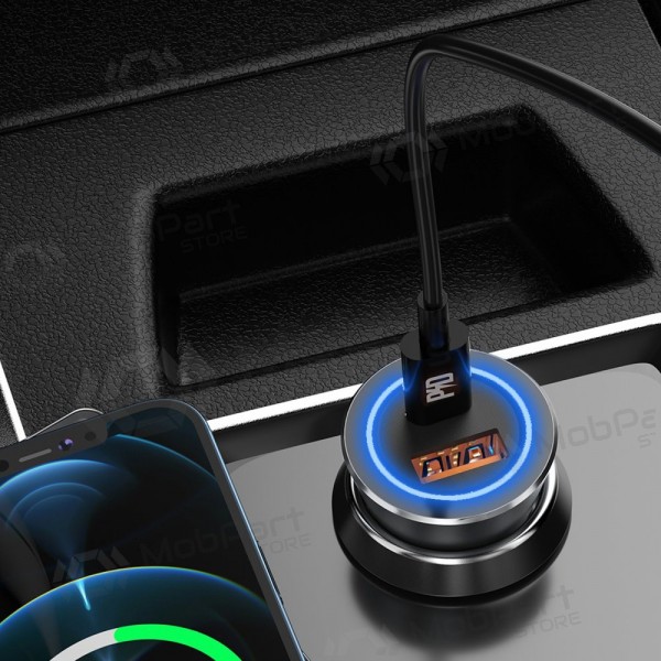 Dudao R4Max 55 W USB-C + USB-A billaddare, grå