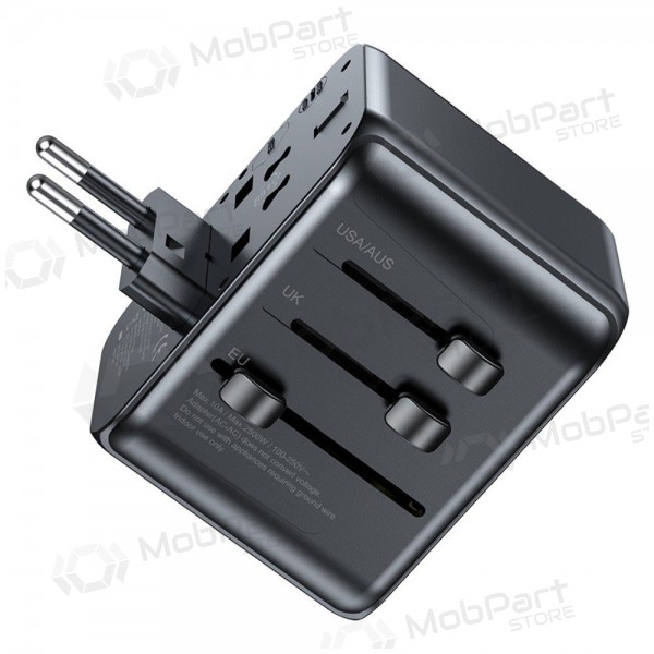 Universell kelioninis laddare Awei C-39 GaN 35W 2xUSB-A/3xUSB-C svart