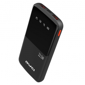 Powerbank Power Bank Awei P10K 22.5W 10000mAh svart