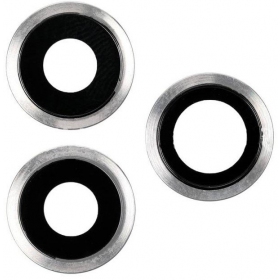 Apple iPhone 11 Pro / 11 Pro Max kamera lins (3st) (silver) (med ram)