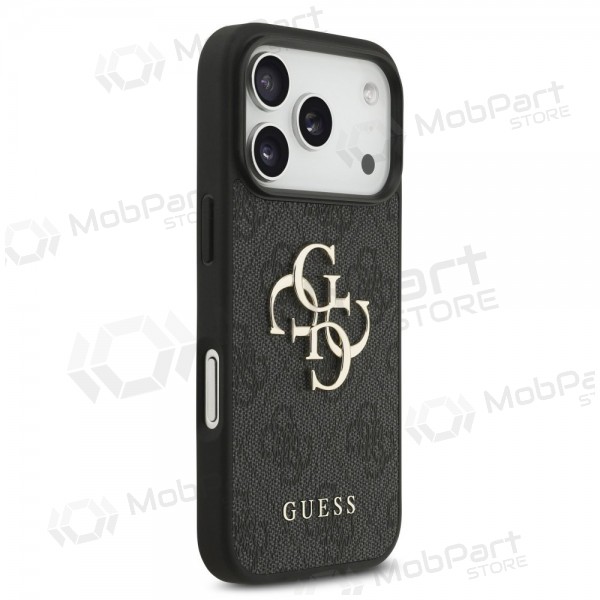 Apple iPhone 17 Pro fodral - Guess PU 4G Metal Logo Strap (svart)
