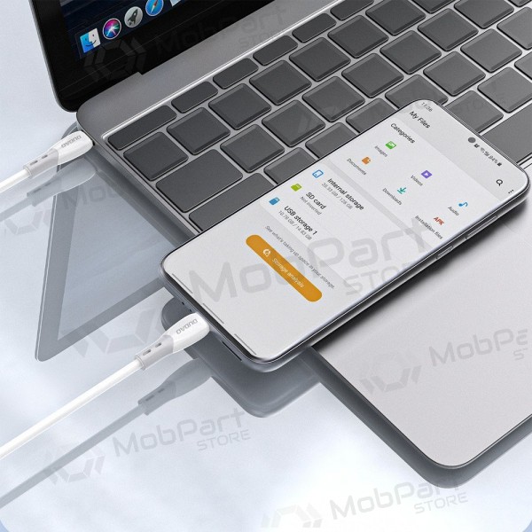 USB-C-kabel Dudao L25SC USB-C till USB-C 2 m 60 W vit