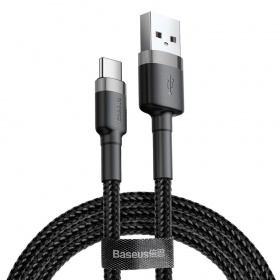 USB-kabel Baseus Cafule Type-C 2.0m 2.0A (grå-svart) CATKLF-CG1