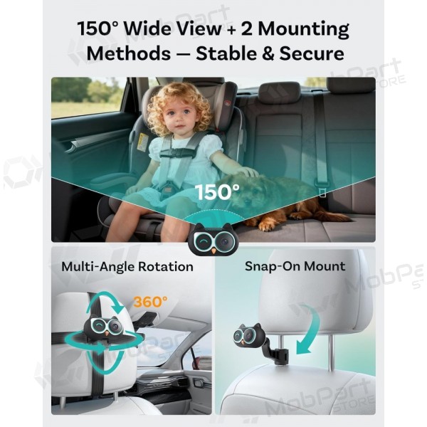 Trådlös CarPlay-adapter Ottocast Cabin Care CA520-T med babyvaktfunktion svart
