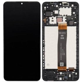Samsung Galaxy A12s 2021 skärm (svart) (med ram) (original)