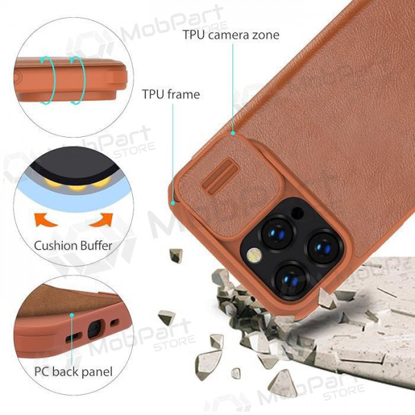 Apple iPhone 14 Pro fodral „Nillkin Leather“ (brun) Apple iPhone 14 Pro fodral „Nillkin Leather“ (brun)
