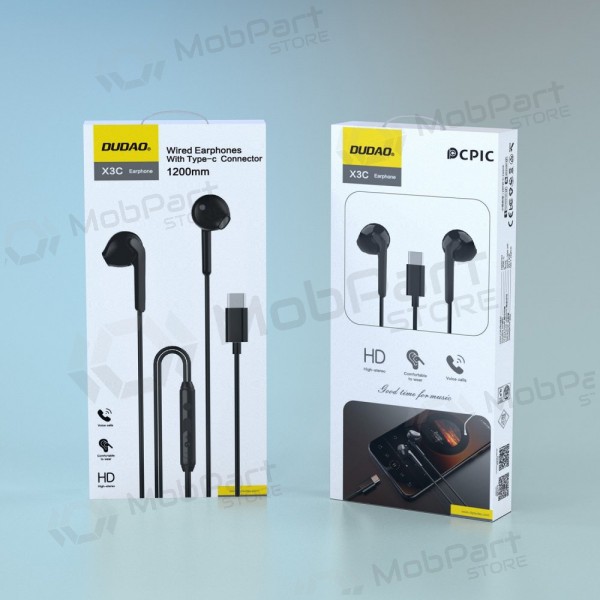 USB-C hörlurar Dudao X3C svarta
