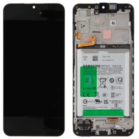 Ekranas Samsung A166 A16 5G su lietimui jautriu stikliuku och rėmeliu och batteri Black original (service pack)