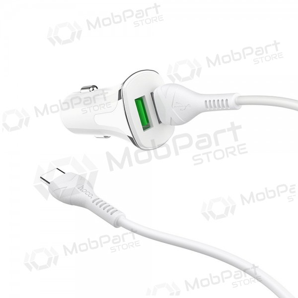 Laddare automobilinis Hoco Z31 Quick Charge 3.0 (3.4A) x 2 USB + Type-C (vit)