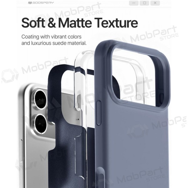 Mobilskal / fodral Mercury Pure Magsafe Silicon Case Apple iPhone 17 levandos grå