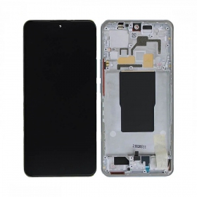 Xiaomi 12T, 12T Pro skärm (silver) (med ram) (original)